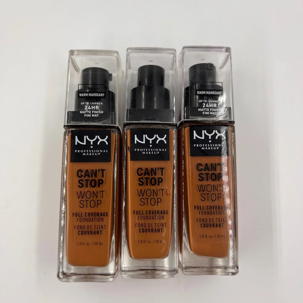 NYX Can't Stop Won't Stop Full Coverage Foundation Warm Mahogany CSWSF16.7 3pk‎